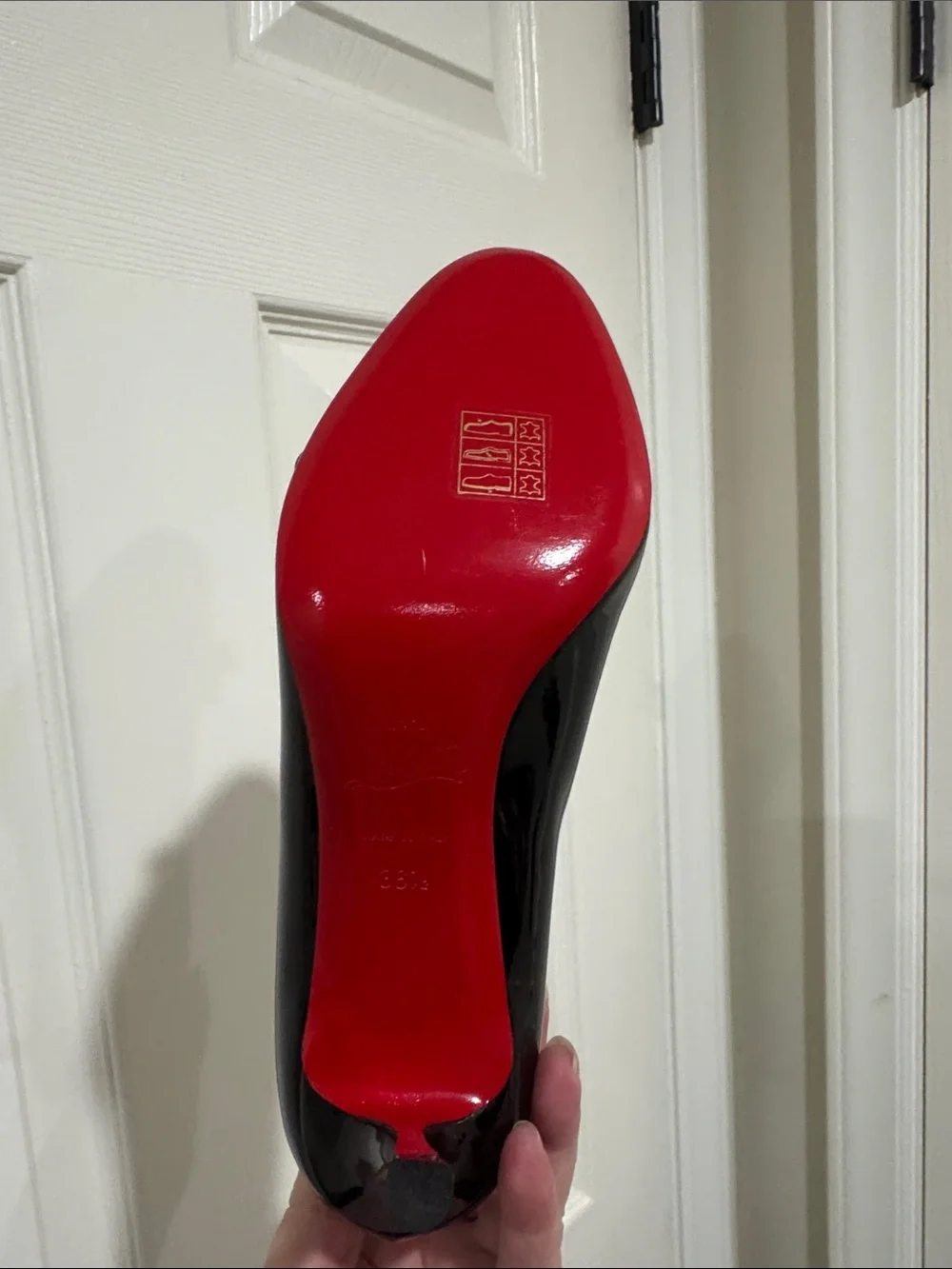 Christian Louboutin/Black Patent 4” Heels with Bow On Toe/US Size 6.5/NWOT! - Picture 6 of 16